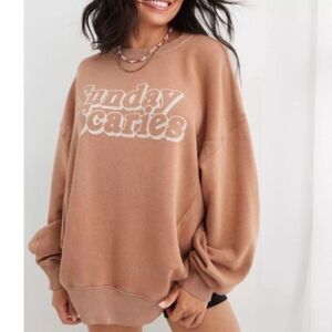 Aerie The Chill Crew "Sunday Scaries" Oversized Sweatshirt, Large (B4)